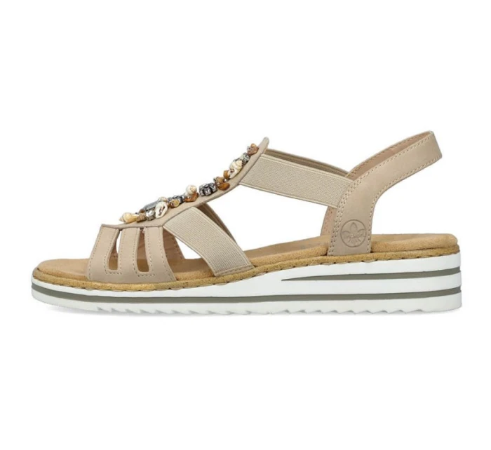 Pohodlné sandály Rieker W RKR680 beige Pohodlné sandály Rieker W RKR680 beige