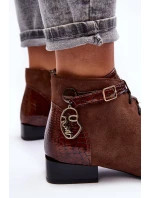 Dámské kožené kozačky model 21600512 Hnědá - Maciejka