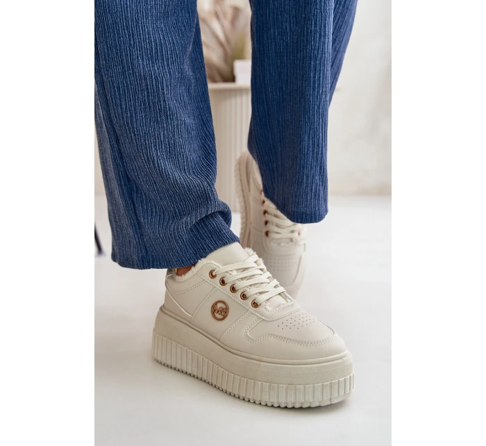 Sneakersy Sportovní Boty Dámské Zateplené Na Masivní Podešvi Béžové Verissha Sneakersy Sportovní Boty Dámské Zateplené Na Masivní Podešvi Béžové Verissha