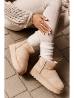 Dámské Sněhule Na Platformě Zateplené Kožíškem Béžové Xamella Dámské Sněhule Na Platformě Zateplené Kožíškem Béžové Xamella