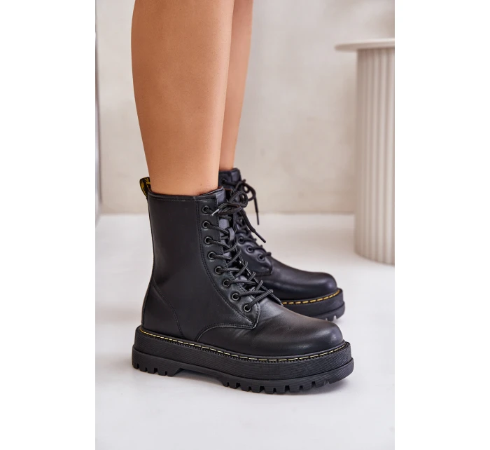 Zateplené botky workerky z eko kůže na zip černé Naleli Zateplené botky workerky z eko kůže na zip černé Naleli