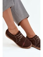 Kožené dámské polobotky s prošitím Artiker 57C2114 hnědé