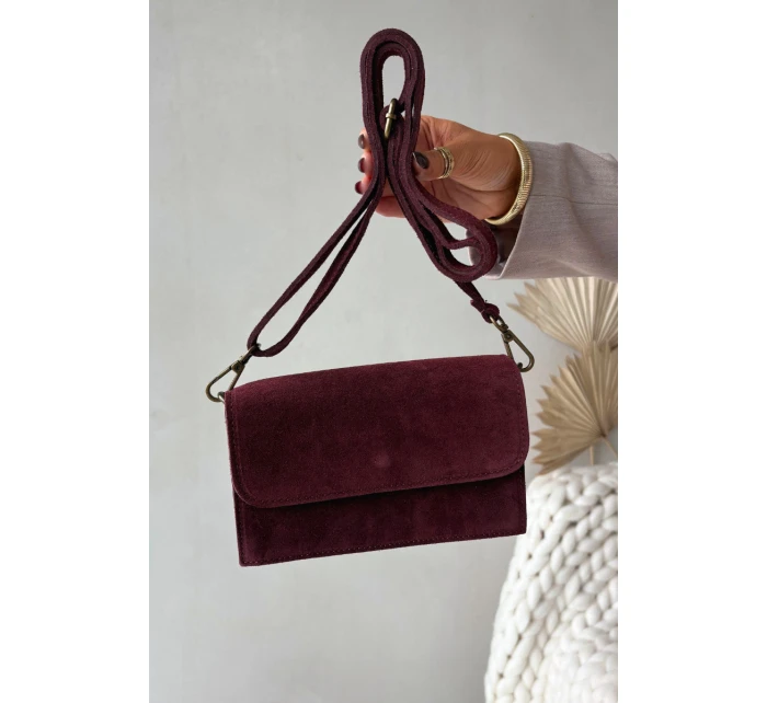 Kožená Kabelka Z Semiše Bordó model 21728363 - Boto