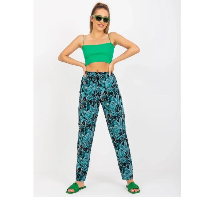 Kalhoty D73771M61869M černozelené