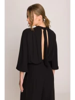 Kombinéza s širokými rukávy a zády černá model 20966199 - STYLOVE