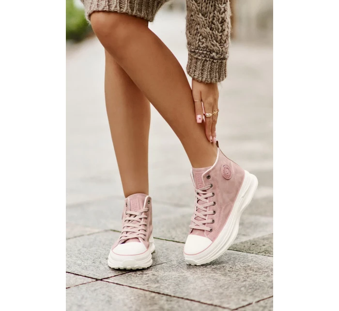 Zateplené Dámské Tenisky Na Platformě Big Star Růžové Zateplené Dámské Tenisky Na Platformě Big Star Růžové