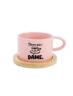 DÁME KAFE? DÁME. - růžový hrníček makronka 200 ml