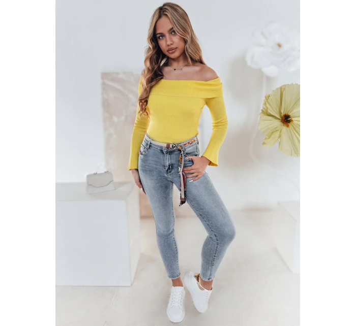 TRENDIFIX dámské úzké džínové kalhoty s páskem modré FashionStreet UY2481