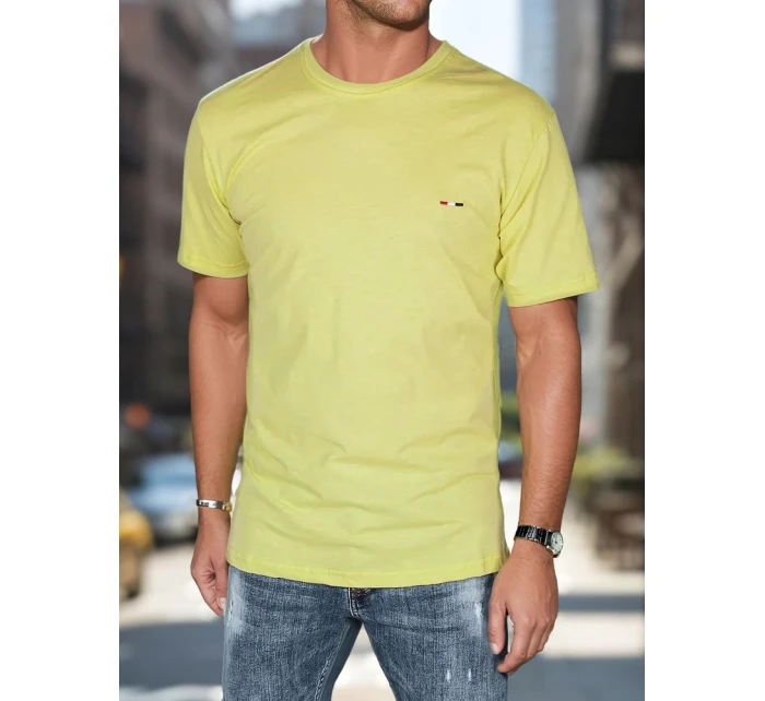 Pánské tričko s výšivkou žluté FashionStreet RX5636 Pánské tričko s výšivkou žluté FashionStreet RX5636