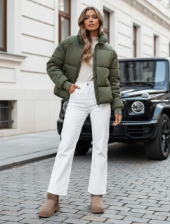 Dámská krátká zimní prošívaná bunda VIBEGIRL zelená FashionStreet TY4946