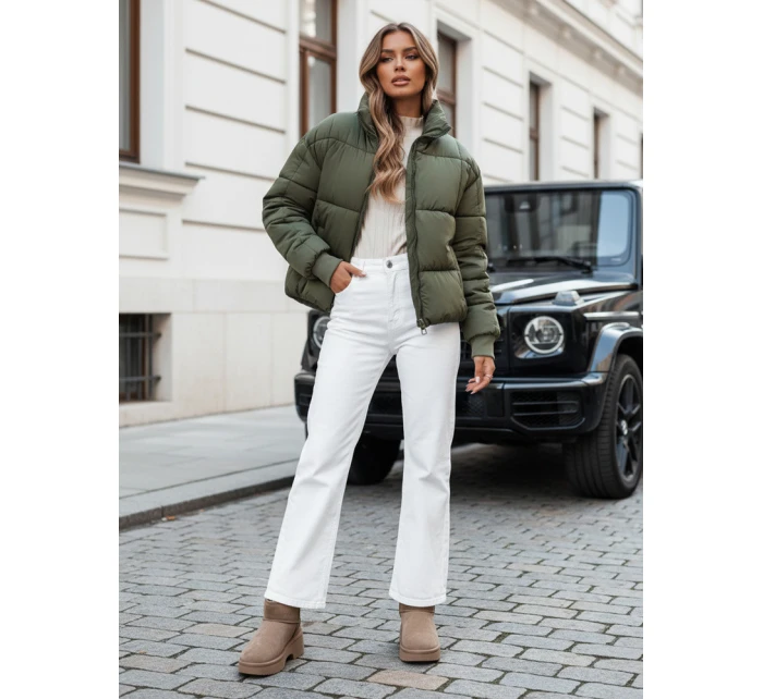 Dámská krátká zimní prošívaná bunda VIBEGIRL zelená FashionStreet TY4946