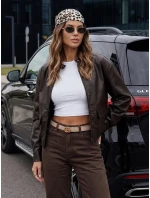FashionStreet hnědá dámská kožená bunda ramones TY5220