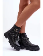 Dámské boty Workery s ozdobou černou model 21632247 - Boto Dámské boty Workery s ozdobou černou model 21632247 - Boto