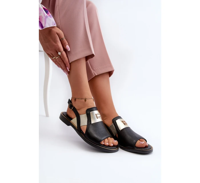 Zazoo 40385 Dámské Kožené Sandály Černé