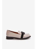 Lakované Dámské Mokasíny S Dekorací Světle Šedé Vinceza 58389