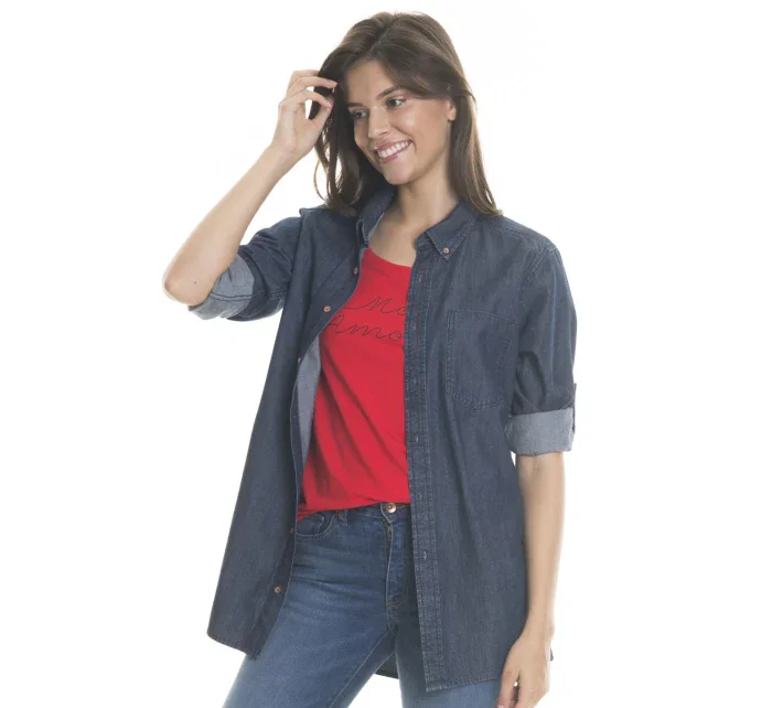 Big Star Košile s dlouhým rukávem 145676 Dark Jeans-603