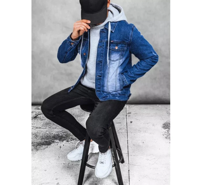 Pánská modrá džínová bunda FashionStreet TX4365 Pánská modrá džínová bunda FashionStreet TX4365