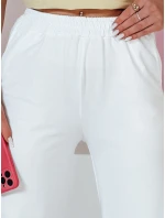 Dámské tepláky se širokými nohavicemi DRESLINA white FashionStreet UY2693 Dámské tepláky se širokými nohavicemi DRESLINA white FashionStreet UY2693