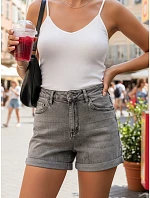 Dámské tmavě šedé džínové šortky FashionStreet SY0506