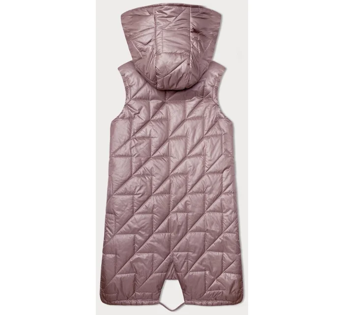 Růžová prošívaná dámská vesta s asymetrickou spodní částí S'West (B8237-81) Růžová prošívaná dámská vesta s asymetrickou spodní částí S'West (B8237-81)