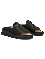 Dámské kožené žabky na platformě černé model 22158370 - FILIPPO