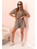 Dámský bavlněný komplet s širokými šortkami fango