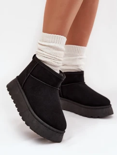 Dámské Sněhule Na Platformě Zateplené Kožíškem Černé model 21705246 - Boto