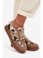 Dámské tenisky na platformě s tmavě béžové model 22039913 - Boto