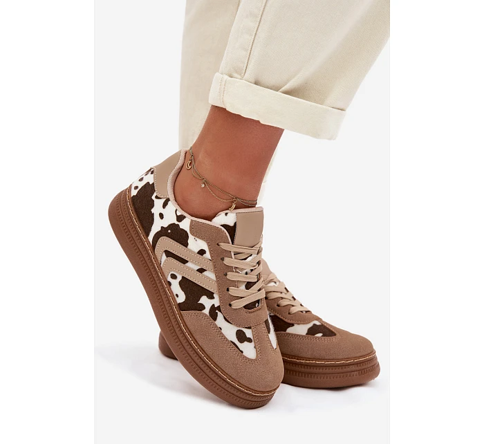 Dámské tenisky na platformě s tmavě béžové model 22039913 - Boto