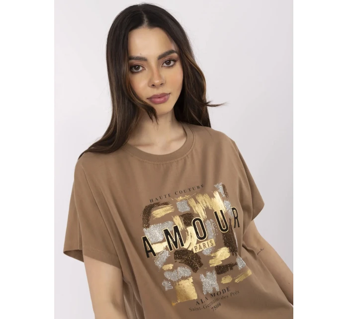 Bluzka CLM BZ model 21094580 jasny brązowy - FPrice Bluzka CLM BZ model 21094580 jasny brązowy - FPrice