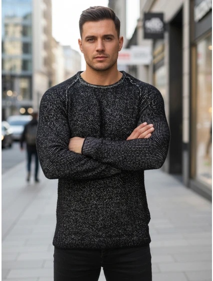 Pánský svetr černý model 21995129 - Dstreet Pánský svetr černý model 21995129 - Dstreet