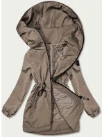 Béžová dámská bunda parka s kapucí model 18013412 - S'WEST Béžová dámská bunda parka s kapucí model 18013412 - S'WEST
