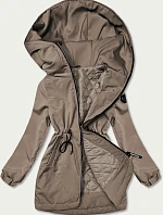 Dámská béžová parka s kapucí (B8121-12)