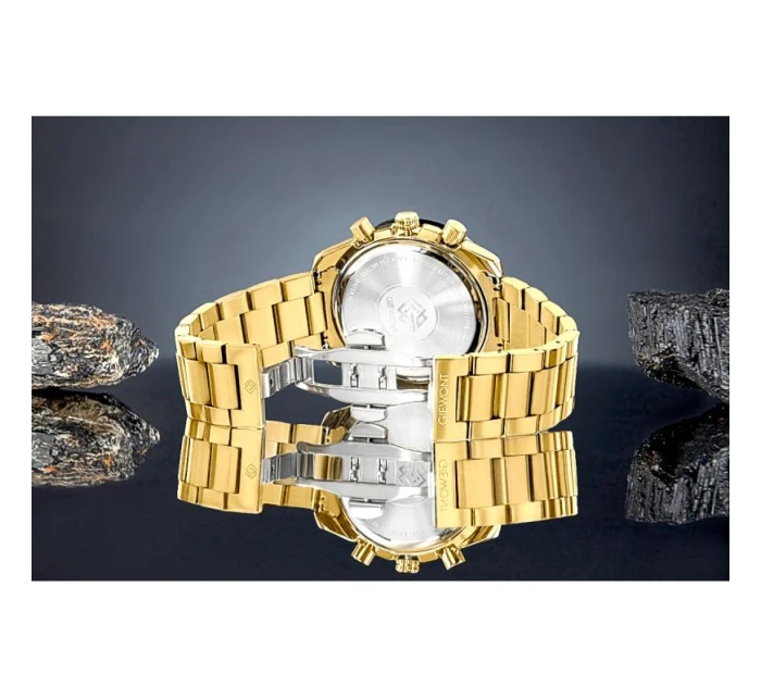 Pánské hodinky Giewont Chronograph Sapphire Gold Black GW8720-B4