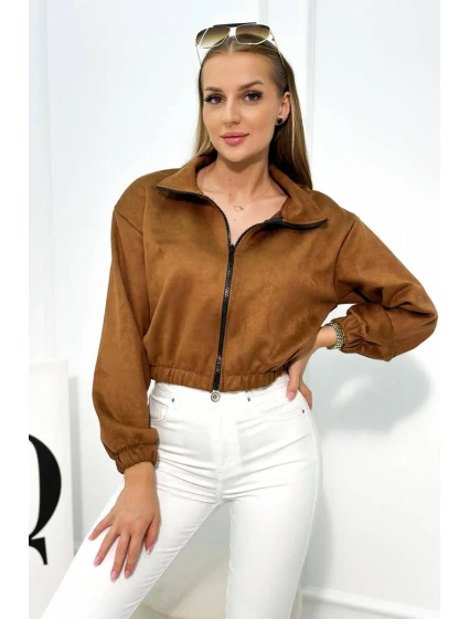 Semišová mikina na zip Velbloud Semišová mikina na zip Velbloud