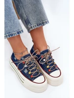 Dámské Tenisky Na Platformě GOE RR2N4103 Tmavě Modré Dámské Tenisky Na Platformě GOE RR2N4103 Tmavě Modré