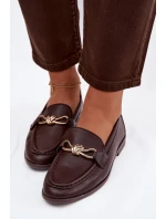 Dámské mokasíny s ozdobným detailem čokoládové rozinky