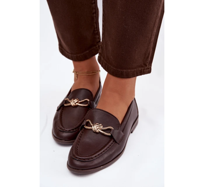 Dámské mokasíny s ozdobným detailem čokoládové rozinky