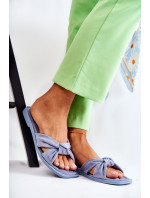 Dámské módní semišové pantofle modre Lorrie