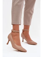 Lodičky s páskem Perrine – tmavě béžové Lodičky s páskem Perrine – tmavě béžové