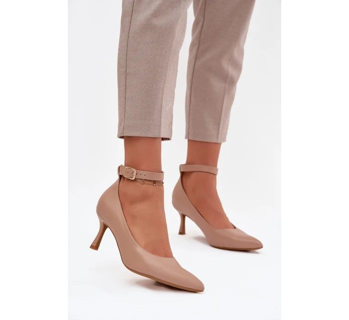 Lodičky s páskem Perrine – tmavě béžové Lodičky s páskem Perrine – tmavě béžové