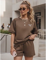 Letni komplet damski masełko z miękkiej wiskozy brązowy FashionStreet AY1188 Letni komplet damski masełko z miękkiej wiskozy brązowy FashionStreet AY1188