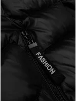 Černá prošívaná dámská bunda s kapucí model 21247411 - S'WEST