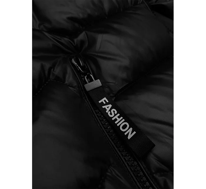 Černá prošívaná dámská bunda s kapucí model 21247411 - S'WEST