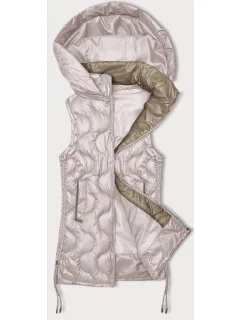 růžová dámská vesta s ozdobným prošíváním model 20970126 - S'WEST