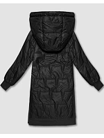 Rovné plus size sako s ozdobným prošíváním S'West černé (B8395-1) Rovné plus size sako s ozdobným prošíváním S'West černé (B8395-1)
