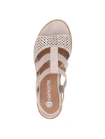 Pohodlné sandály na podpatku W rose gold model 19730112 - Rieker Pohodlné sandály na podpatku W rose gold model 19730112 - Rieker