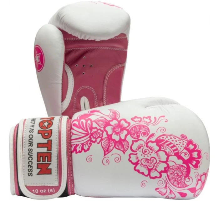 Boxerské rukavice  10 oz bílé a růžové model 21767800 - TOP TEN