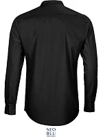 Men Popelínová košile s dl. rukávem a límcem deep black model 22499755 - NEOBLU Men Popelínová košile s dl. rukávem a límcem deep black model 22499755 - NEOBLU