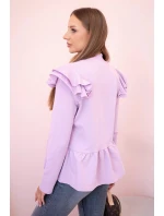 Dámský přehoz s volánky a stojáčkem fialka